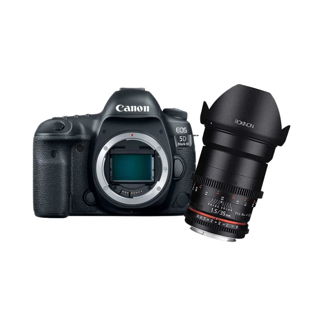 KIT Câmera Canon Dslr EOS 5D Mark IV + Lente Rokinon 35MM T1.5 Cine DS para Canon