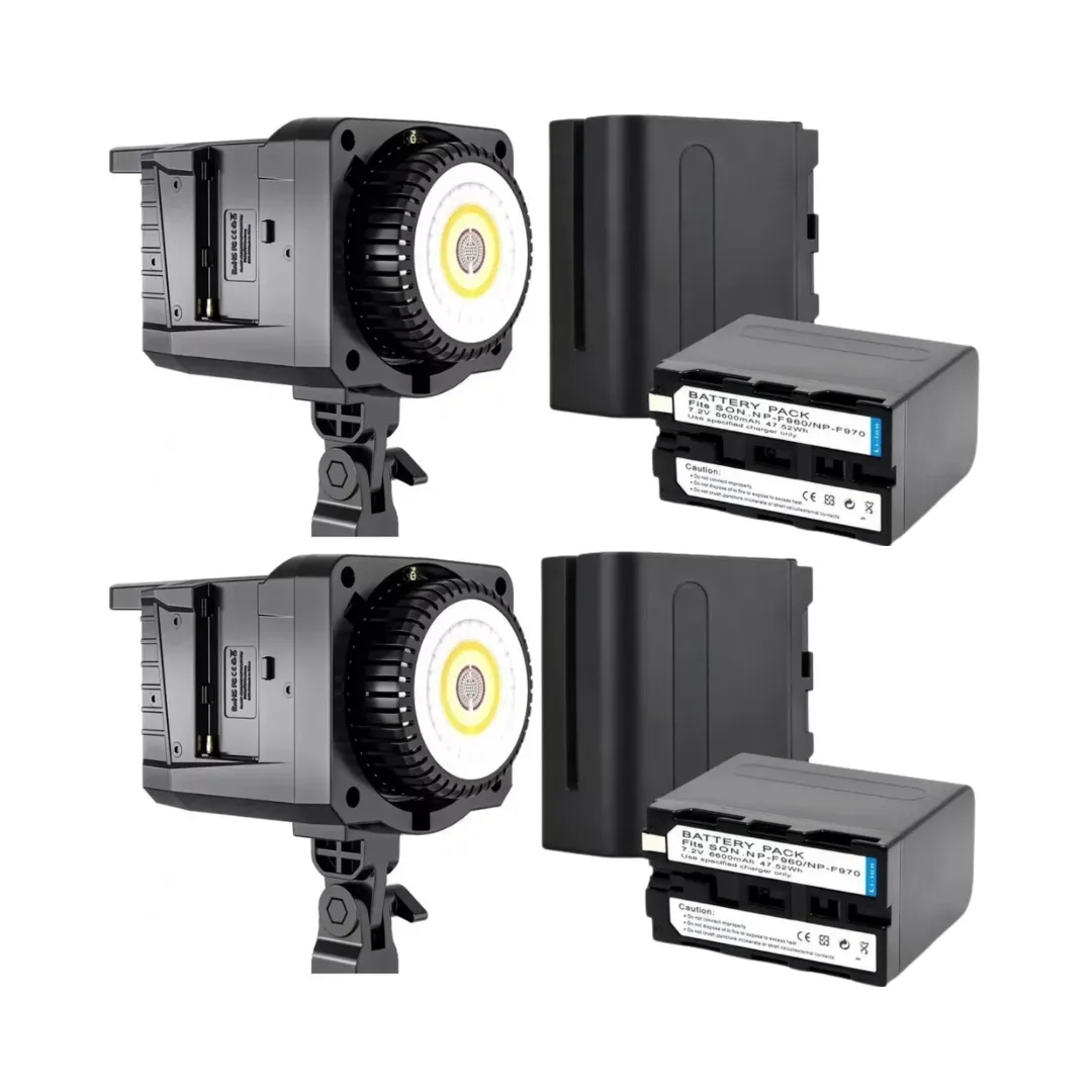2 Iluminadores de LED Profissionais Sokani X100 + 4 Baterias