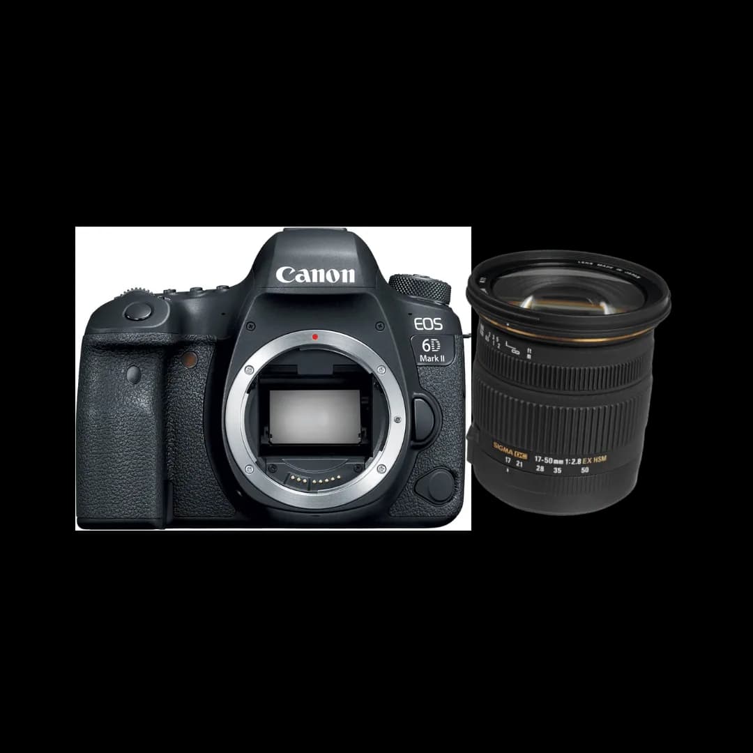 Câmera Canon Dslr EOS 6D Mark II + Lente Sigma 12-24MM F4.5-5.6 EX DG para Canon