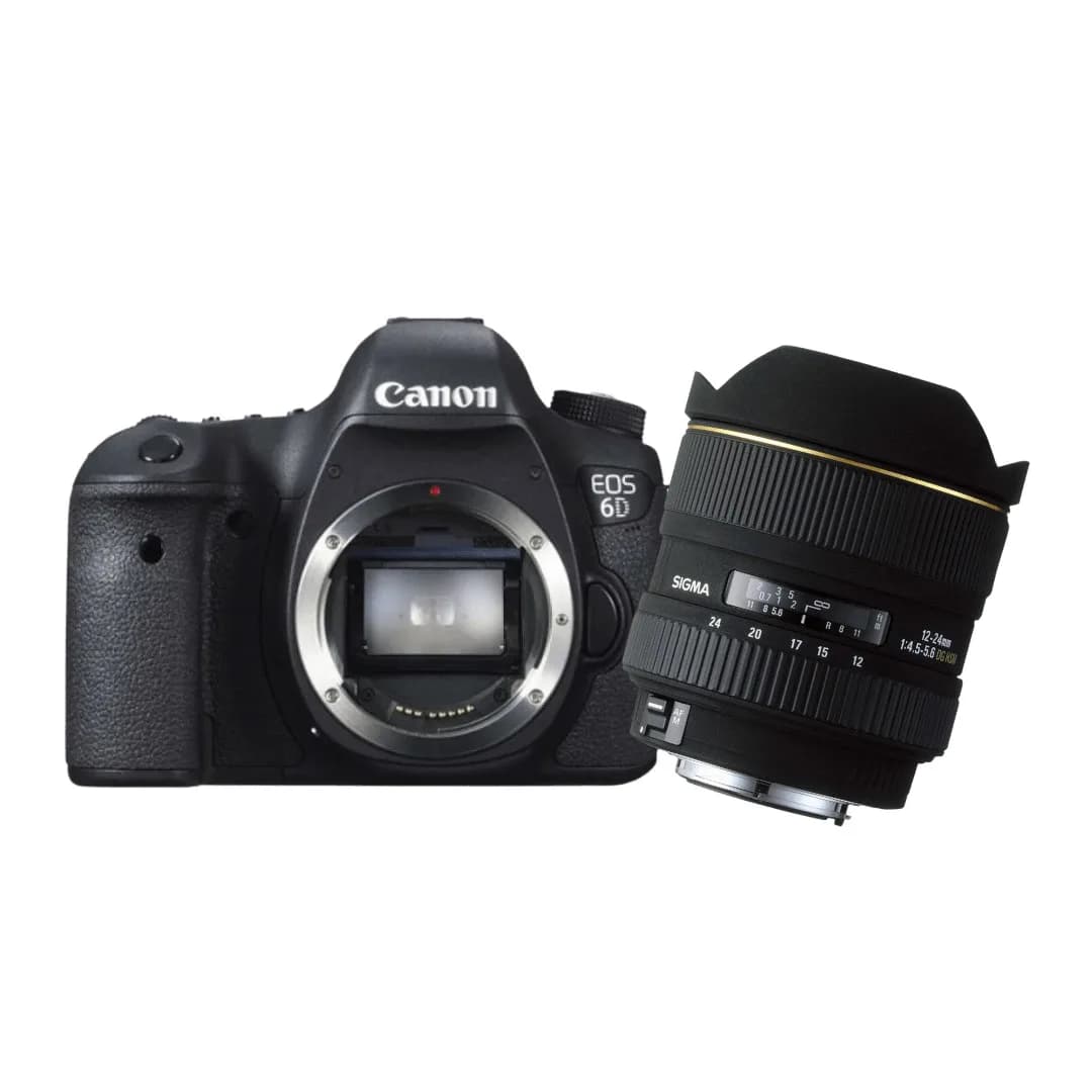 KIT Câmera Canon Dslr EOS 6D + Lente Sigma 12-24MM F4.5-5.6 EX DG para Canon -