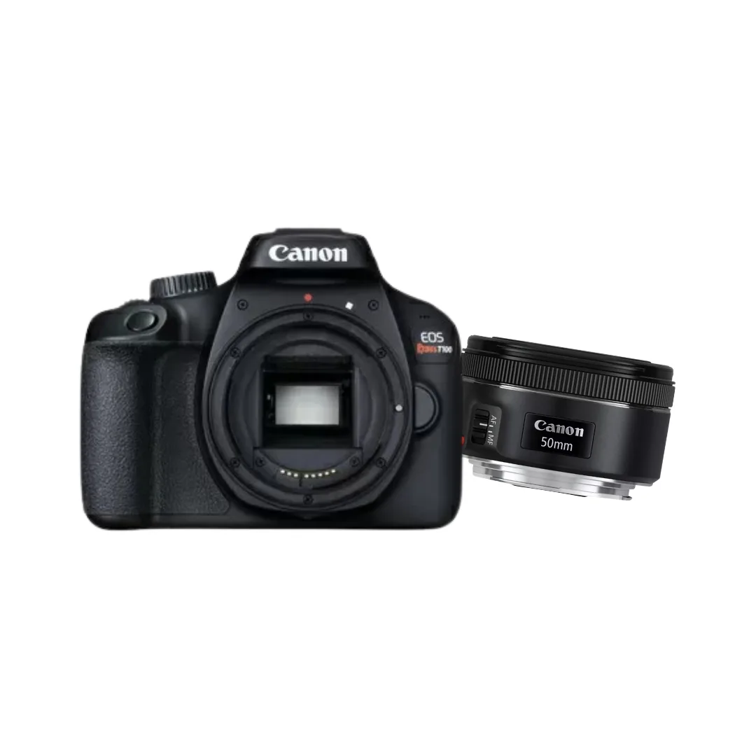 KIT Câmera Canon Dslr EOS Rebel T100 +lente Canon EF 50MM F1.8 STM