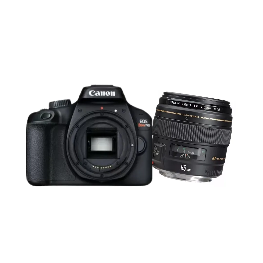 KIT Câmera Canon Dslr EOS Rebel T100 + Lente Canon EF 85MM F1.8 USM