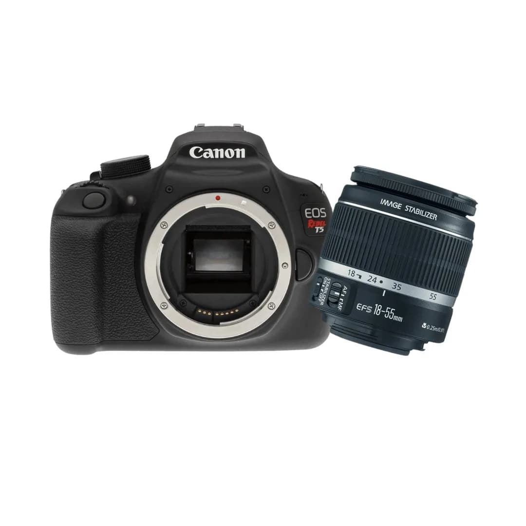 KIT Câmera Canon EOS Rebel T5 + Lente Canon Ef-s 18-55 F/3.5-5.6 IS