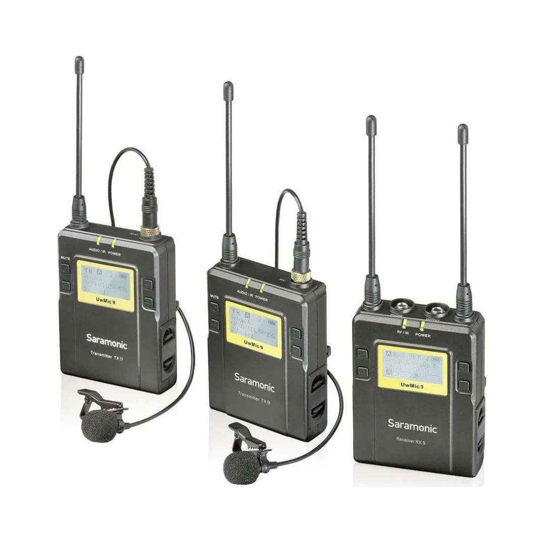 KIT Microfone Lapela Duplo SEM FIO - Saramonic UWMIC9