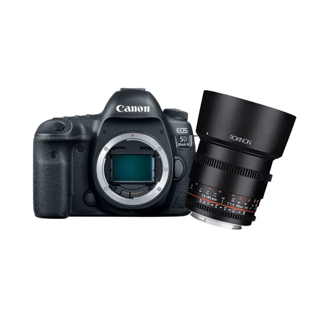 KIT Câmera Canon Dslr EOS 5D Mark IV + Lente Rokinon 85MM T1.5 Cine DS para Canon